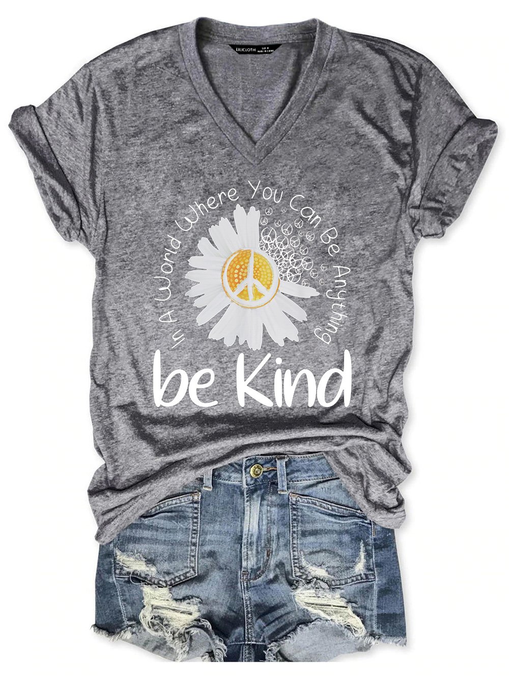 Be Kind Letter Casual Short Sleeve T-Shirt