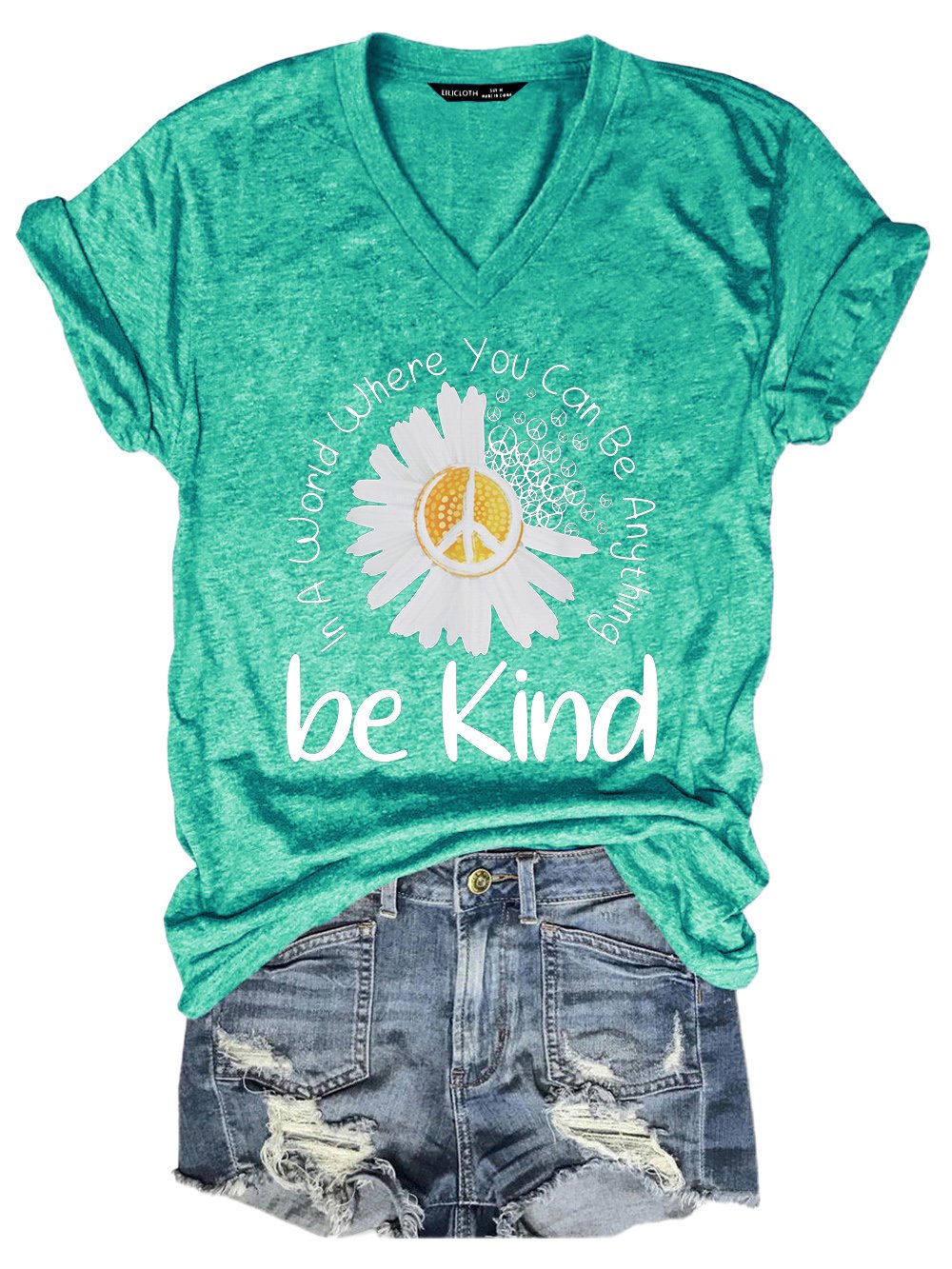 Be Kind Letter Casual Short Sleeve T-Shirt