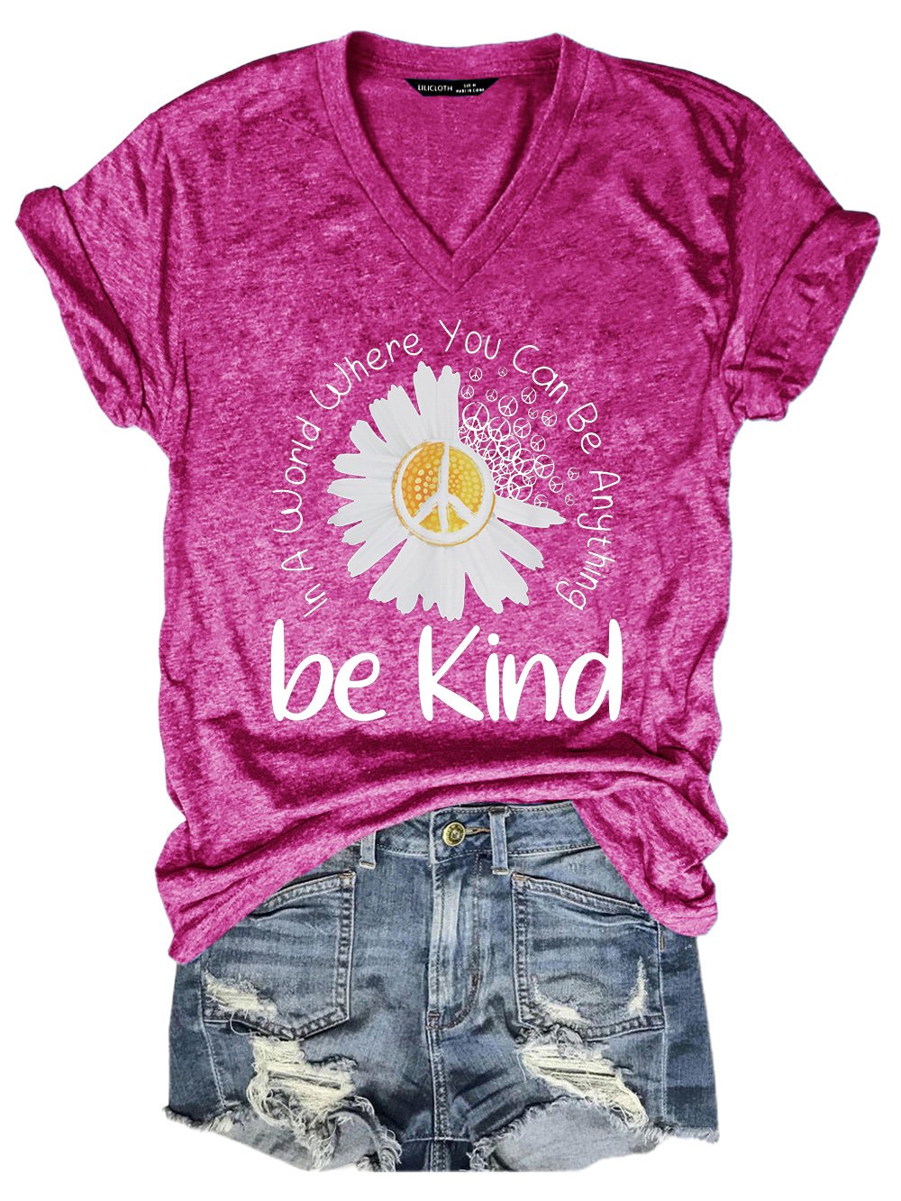 Be Kind Letter Casual Short Sleeve T-Shirt