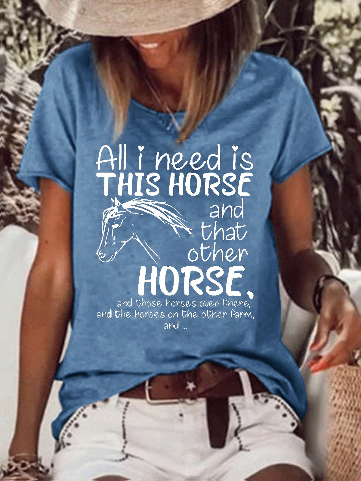 All i need is this Horse and that other Horse Casual Short Sleeve Tops