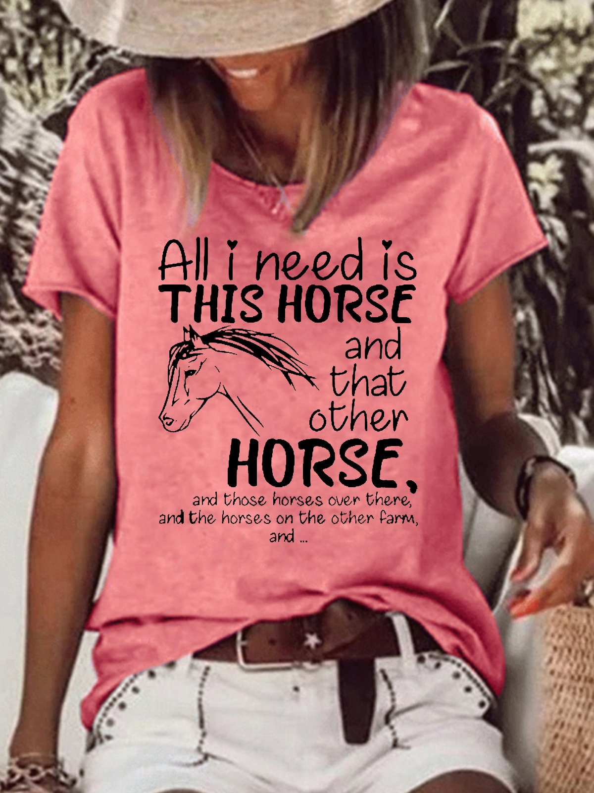 All i need is this Horse and that other Horse Casual Short Sleeve Tops