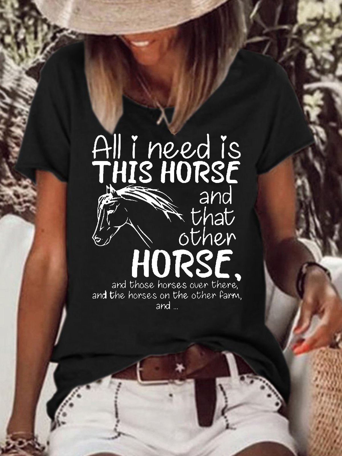 All i need is this Horse and that other Horse Casual Short Sleeve Tops