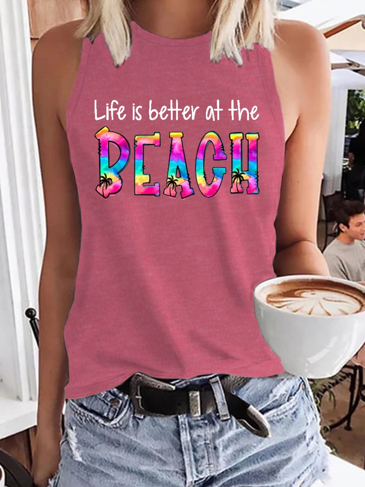 Life Is Better At The Beach Casual Letter Knit Tank