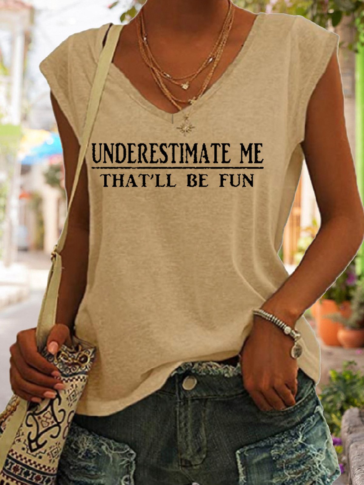 Underestimate Me That'll Be Fun Casual Knit Tank