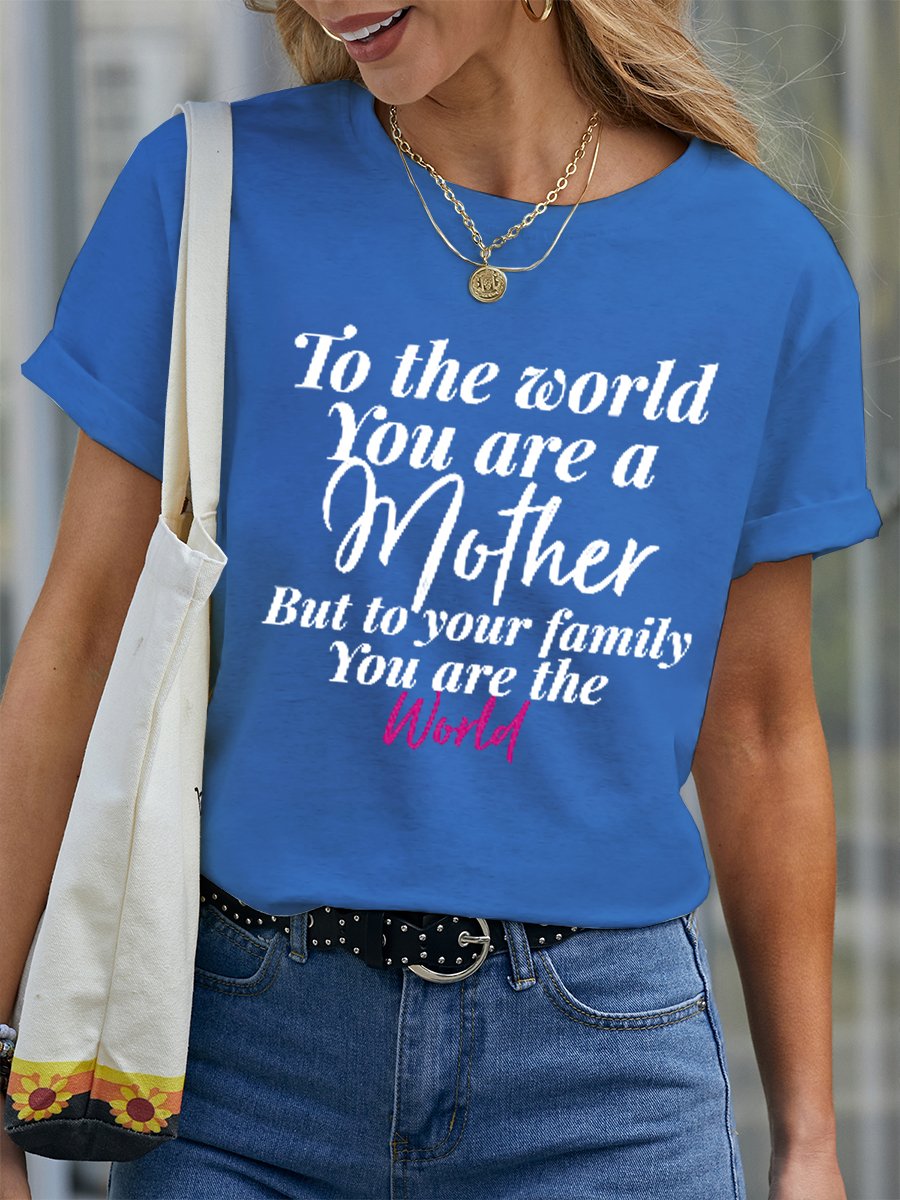 Mothers Day T-Shirt Crew Neck Letter Short Sleeve T-Shirt