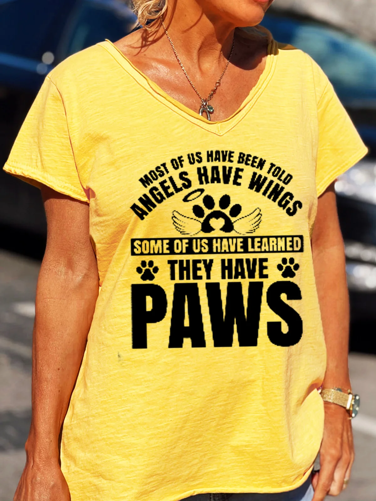 Most Of Us Have Been Told Angels Have Wings V Neck Short Sleeve T-Shirt