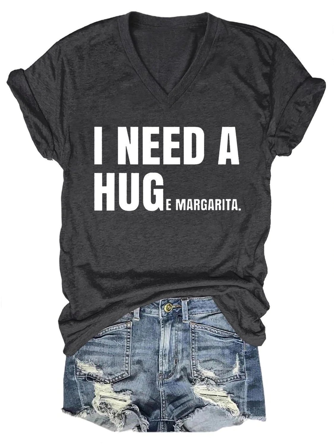 Women's I Need A Huge Margarita V-Neck T-Shirt