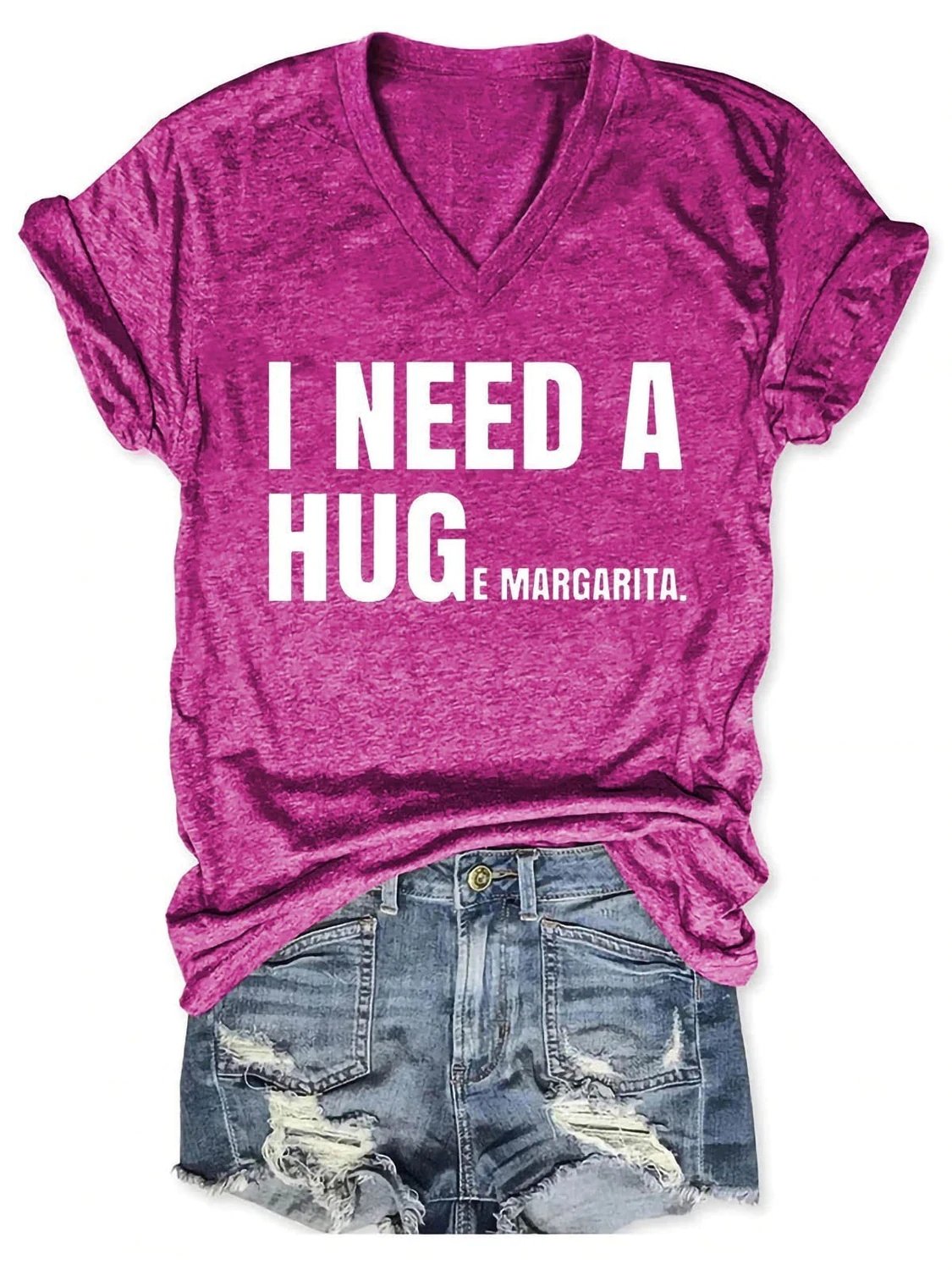 Women's I Need A Huge Margarita V-Neck T-Shirt