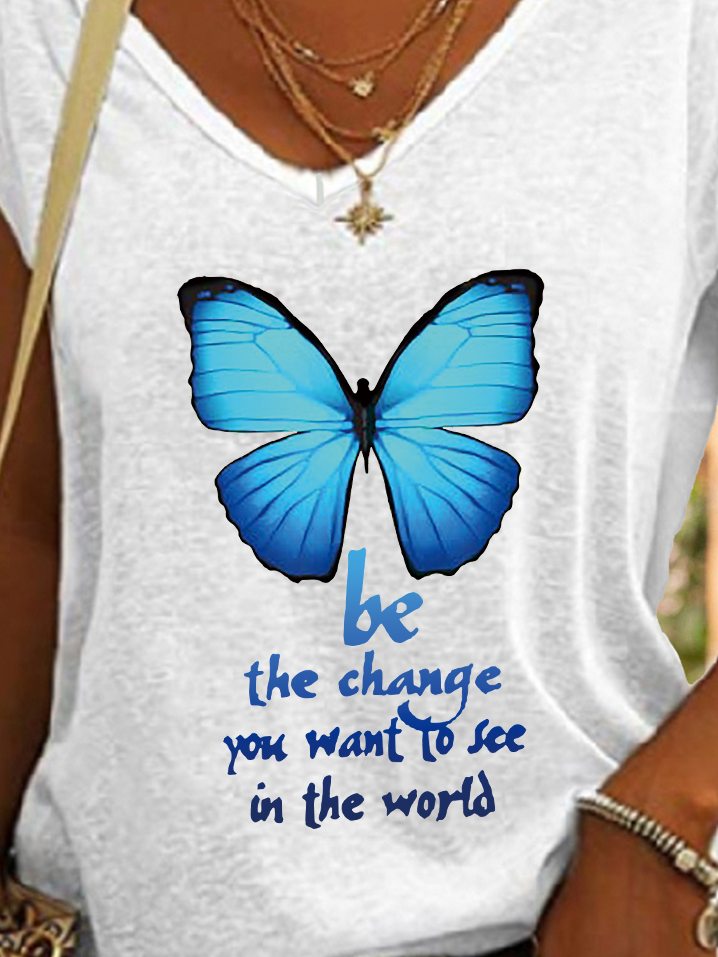 Be The Change You Want To See In The World Butterfly Print Tank Top