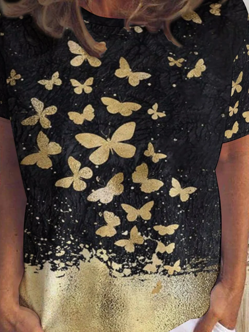 Black And Yellow Butterflies Women's Short Sleeve T-Shirt