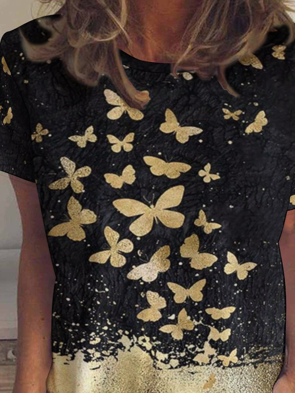 Black And Yellow Butterflies Women's Short Sleeve T-Shirt