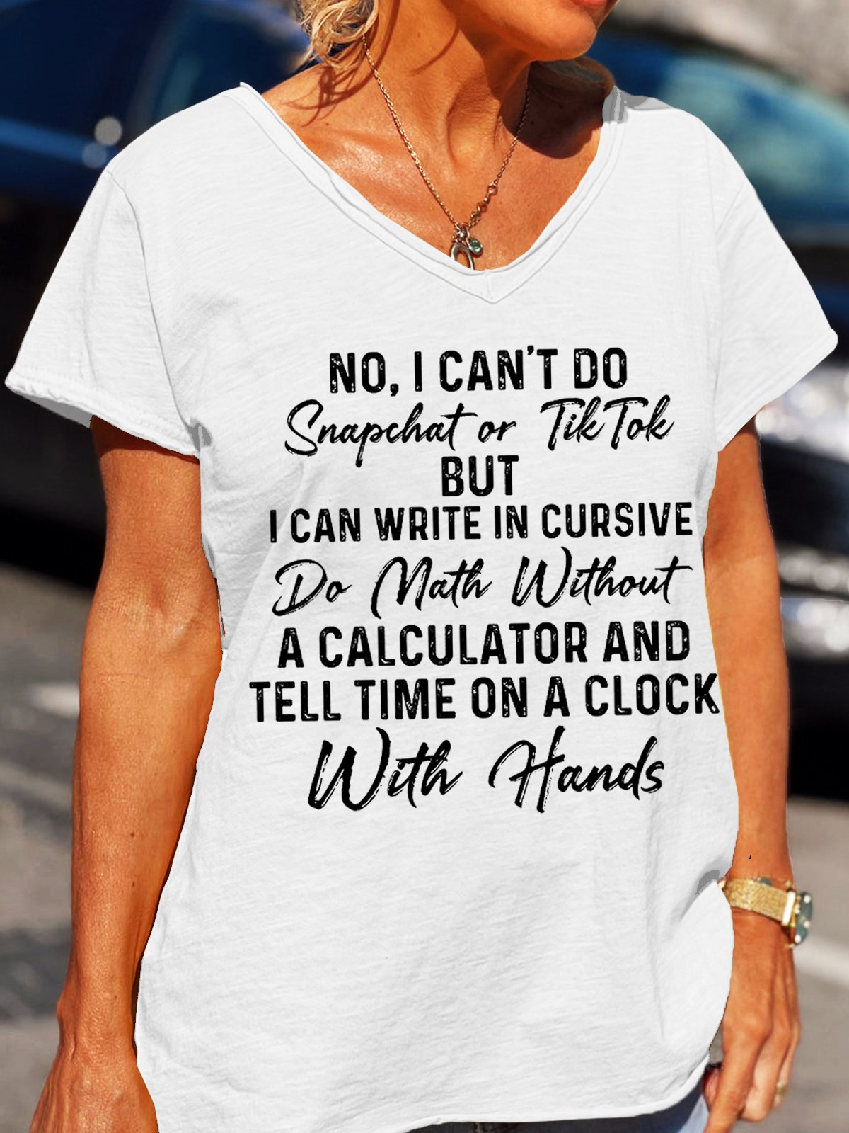 No I Can't Do Snapchat Or TikTok Casual Short Sleeve T-Shirt