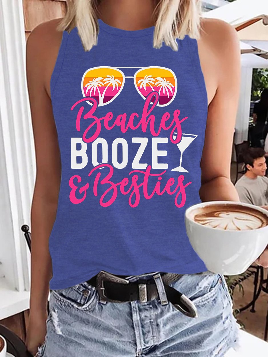 Girls Trip Booze Besties Beach Knit Tank