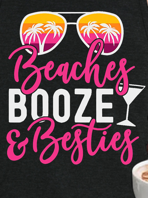 Girls Trip Booze Besties Beach Knit Tank