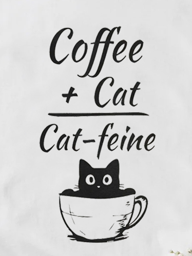 Coffee Cat Cat-feine Casual Short Sleeve T-Shirt