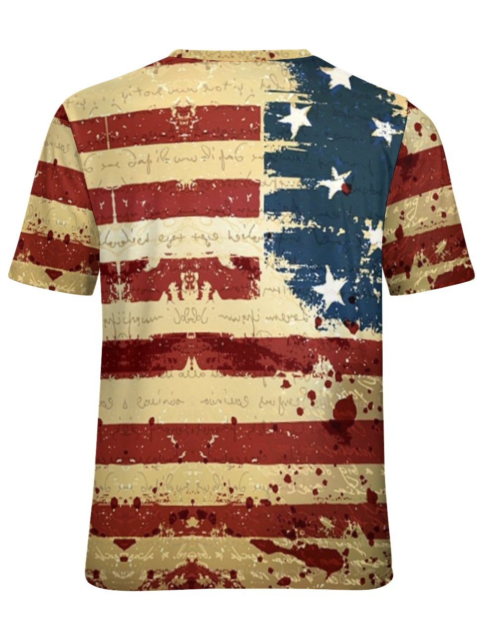 USA Flag Print Short Sleeve Casual Top