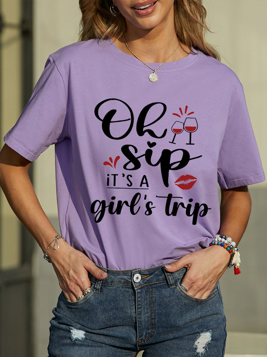 Ah Ship Its A Girls Trip Ladies Group Cruise Vacation Regular Fit Short Sleeve T-Shirt