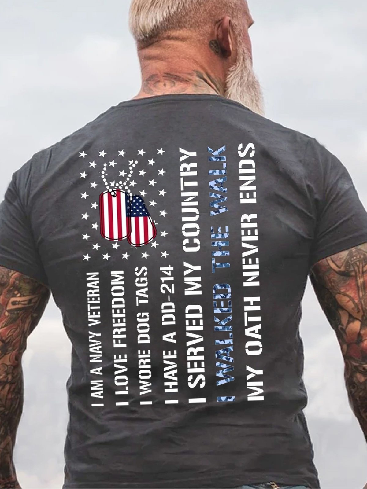 I AM A NAVY VETERAN I WALKED THE WALK  Short Sleeve T-Shirt