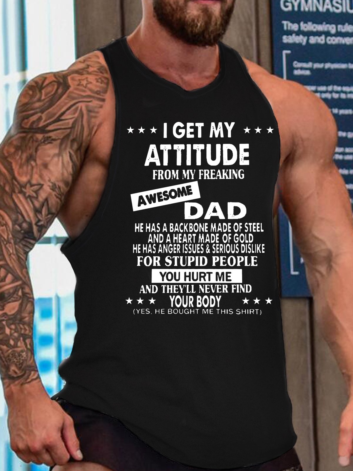 I Get My Attitude From Awesome Dad Funny Tank Top