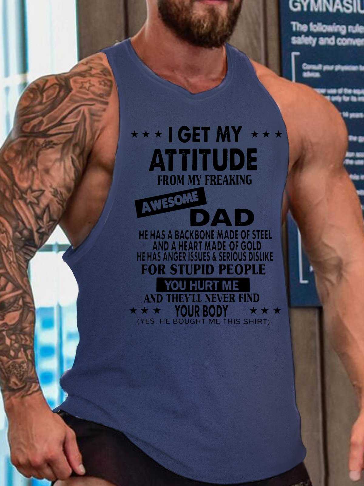 I Get My Attitude From Awesome Dad Funny Tank Top