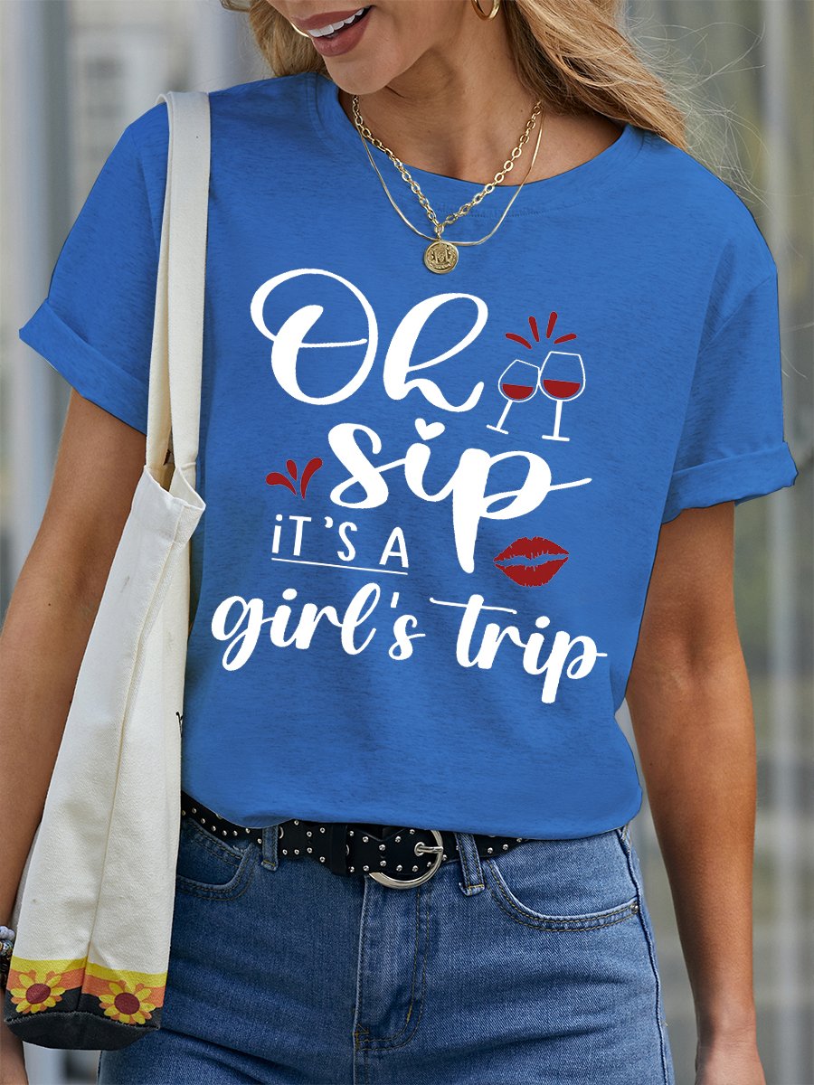 Ah Ship Its A Girls Trip Ladies Group Cruise Vacation Regular Fit Short Sleeve T-Shirt