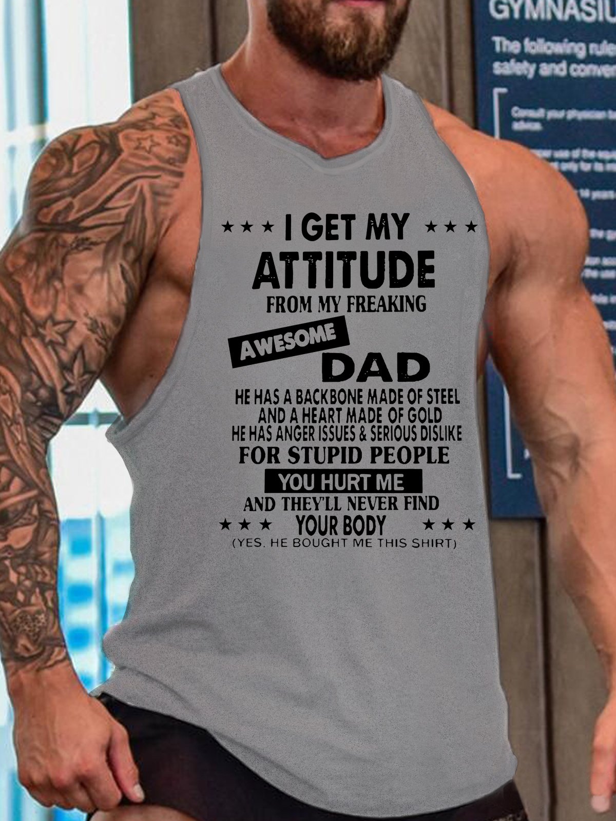 I Get My Attitude From Awesome Dad Funny Tank Top