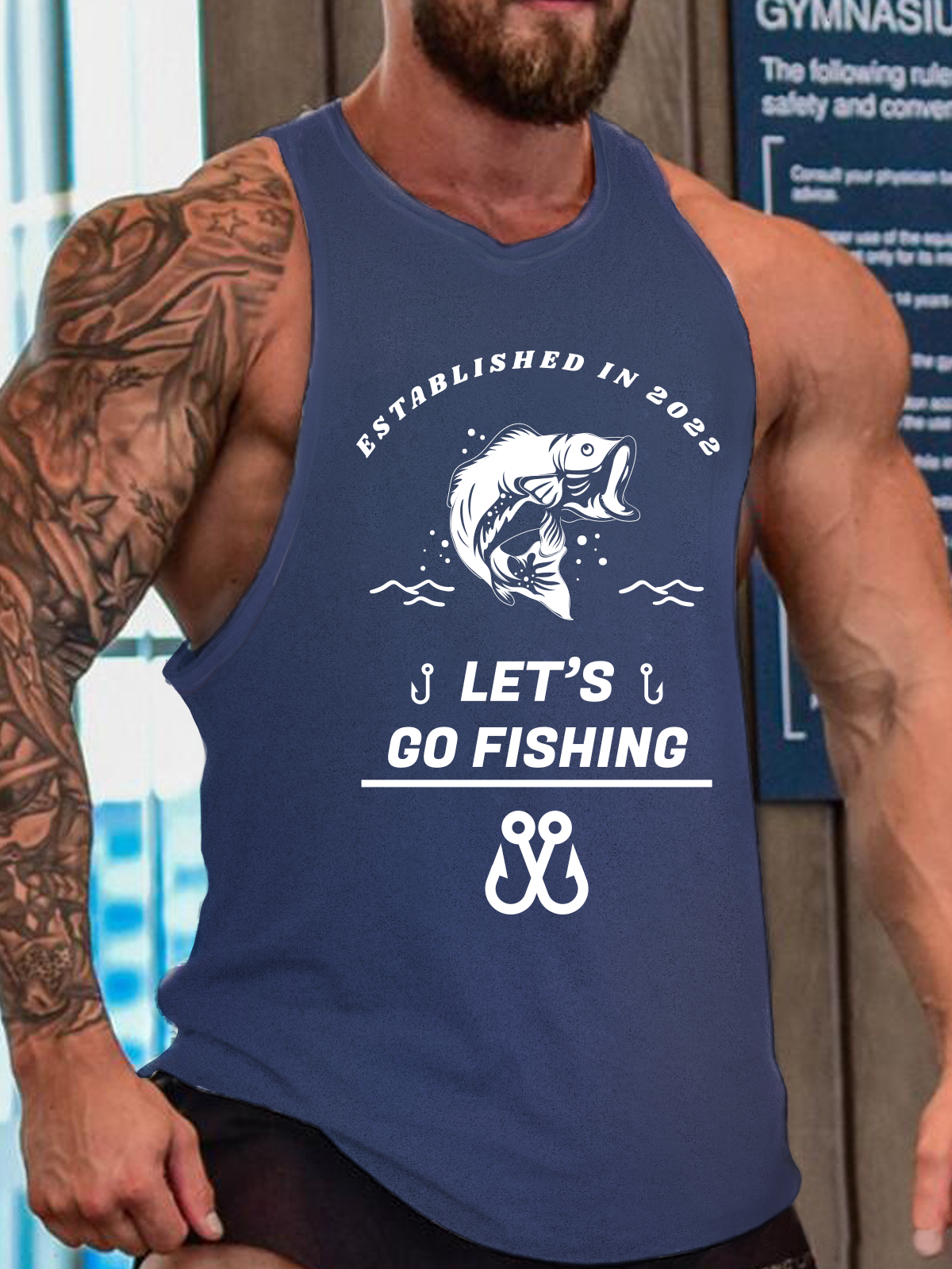 Let's Go Fishing Sleeveless Knit Tank