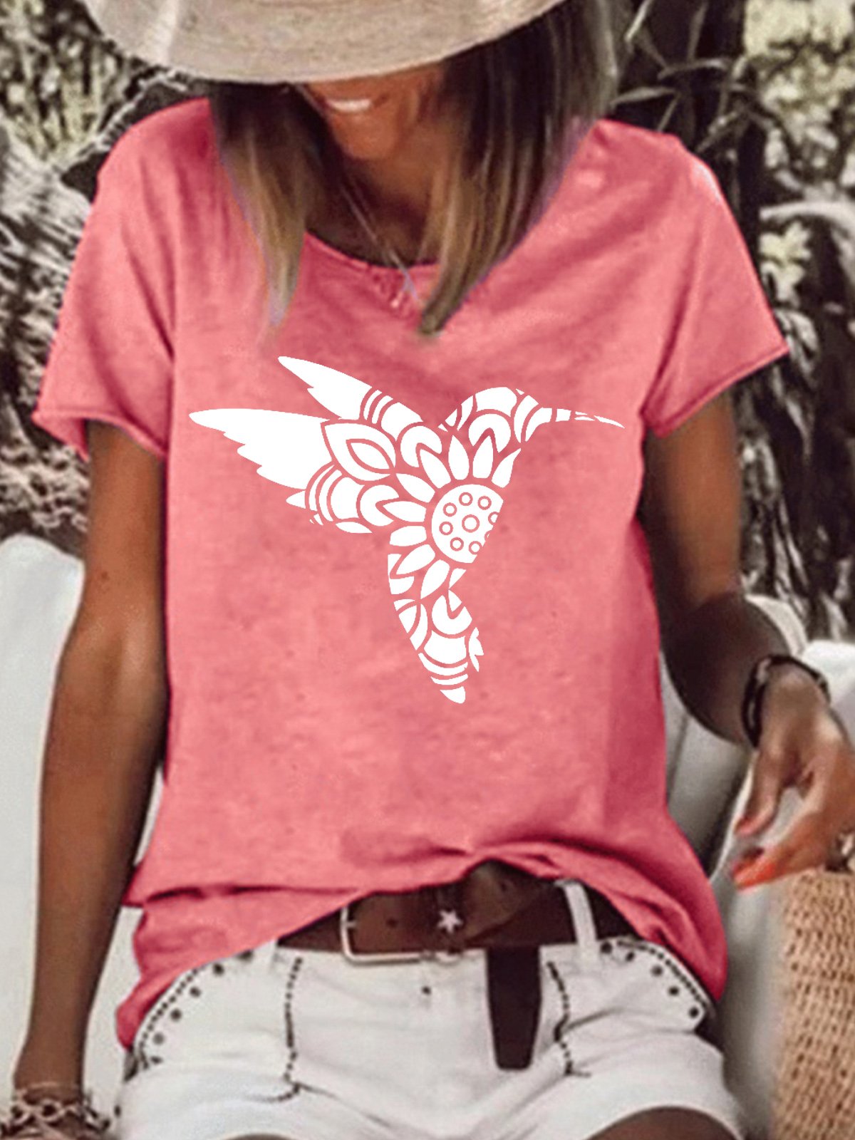 Hummingbird Bird Lover Nature Casual Short Sleeve T-Shirt