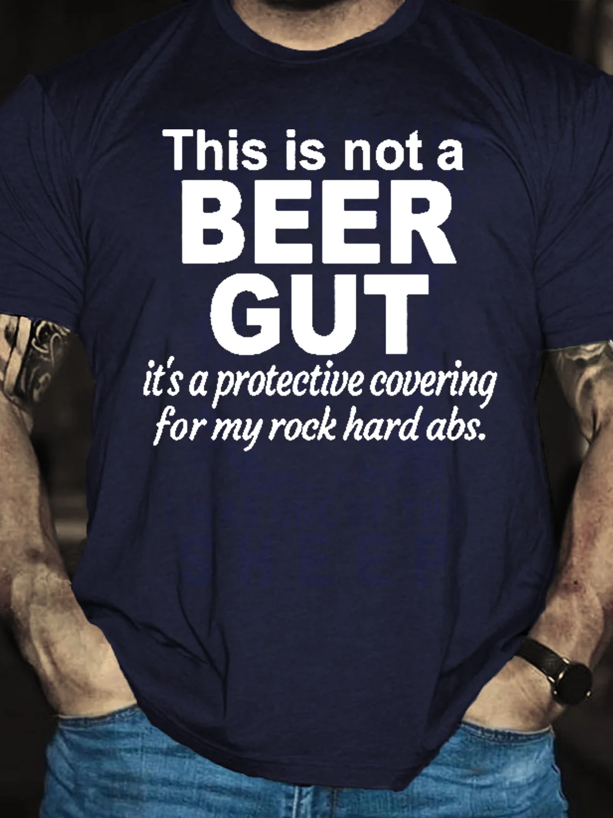 Funny Beer Shirts This Is Not A Beer Gut Cotton Casual Short Sleeve T-Shirt