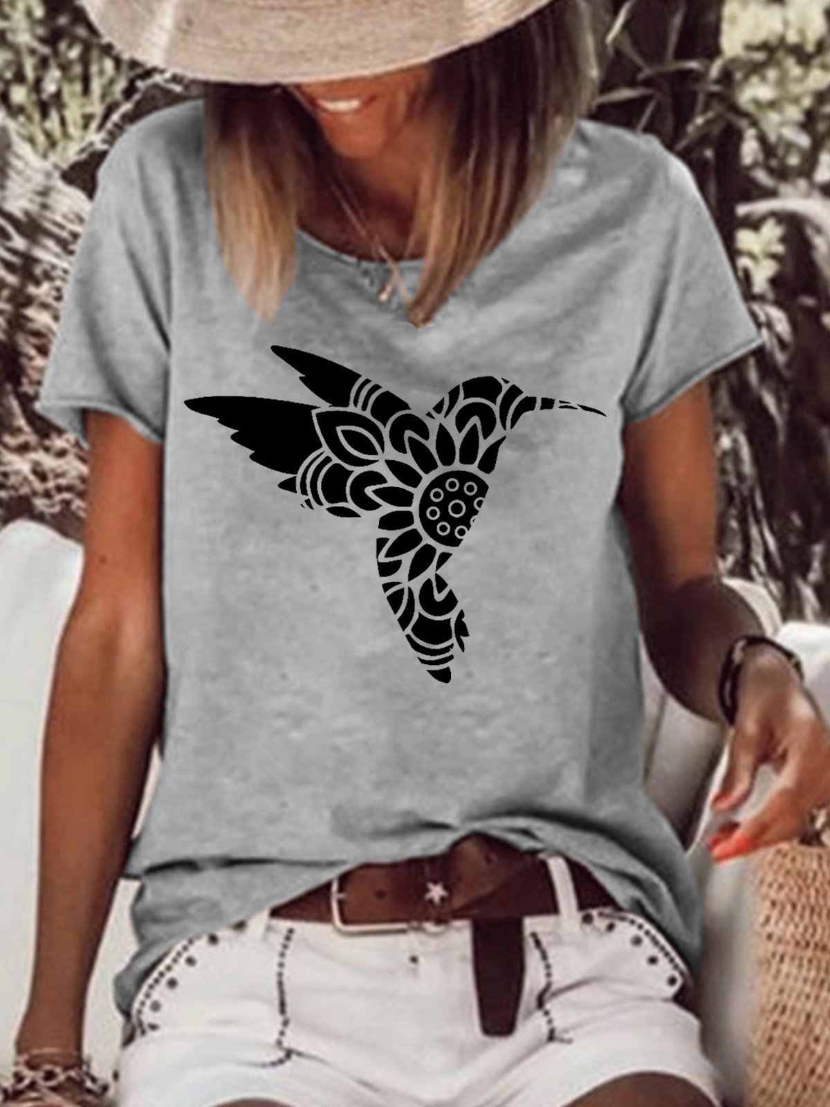 Hummingbird Bird Lover Nature Casual Short Sleeve T-Shirt