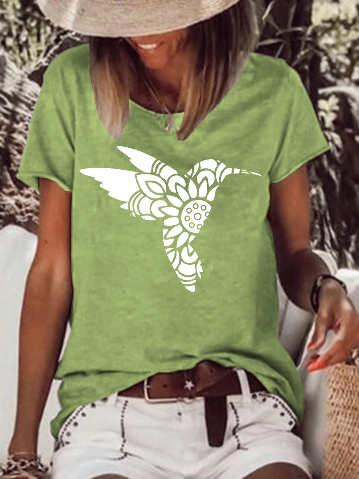 Hummingbird Bird Lover Nature Casual Short Sleeve T-Shirt