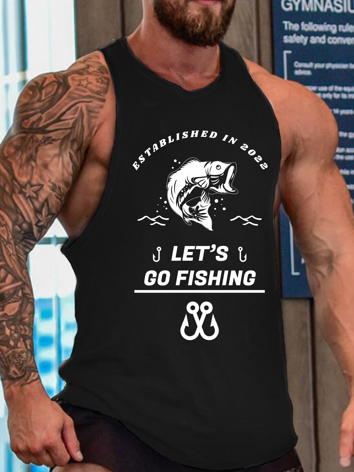 Let's Go Fishing Sleeveless Knit Tank