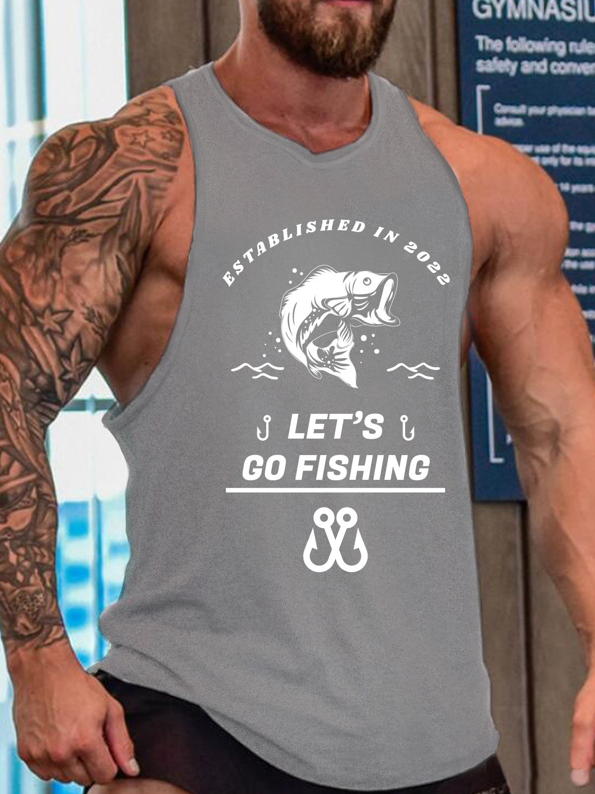 Let's Go Fishing Sleeveless Knit Tank