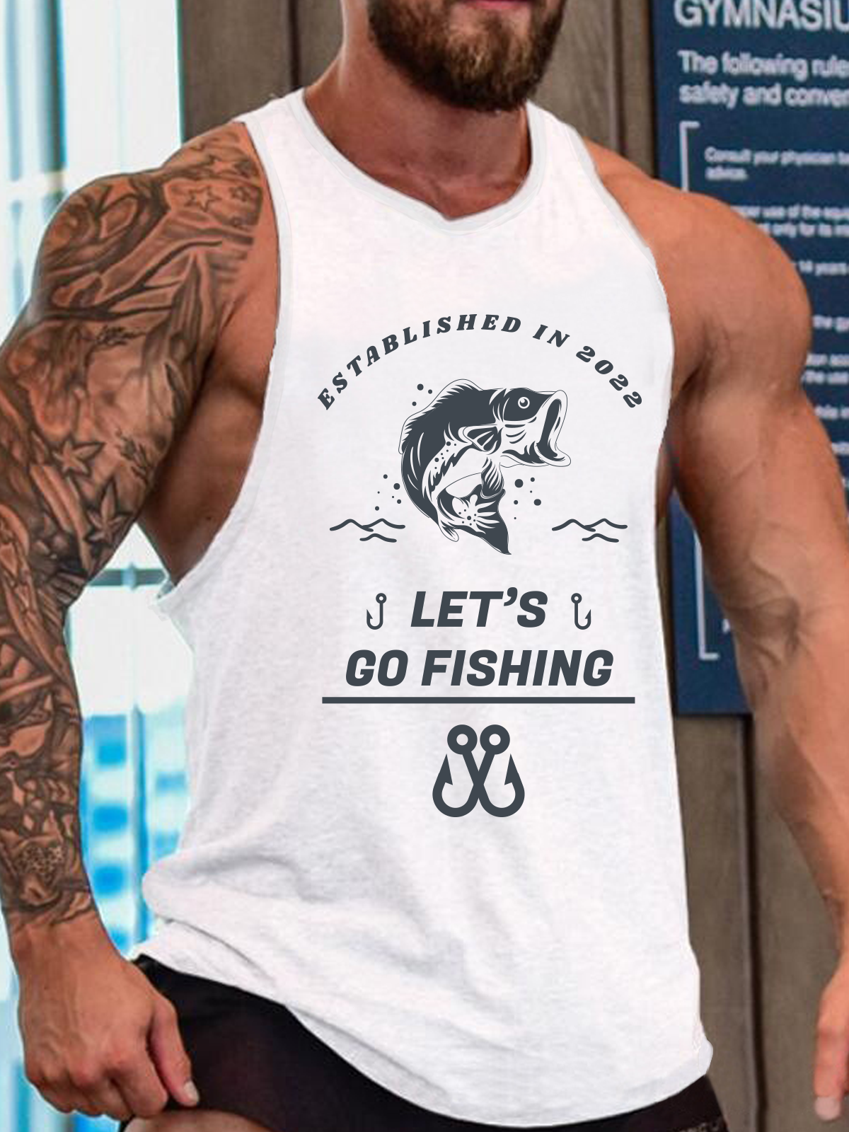 Let's Go Fishing Sleeveless Knit Tank