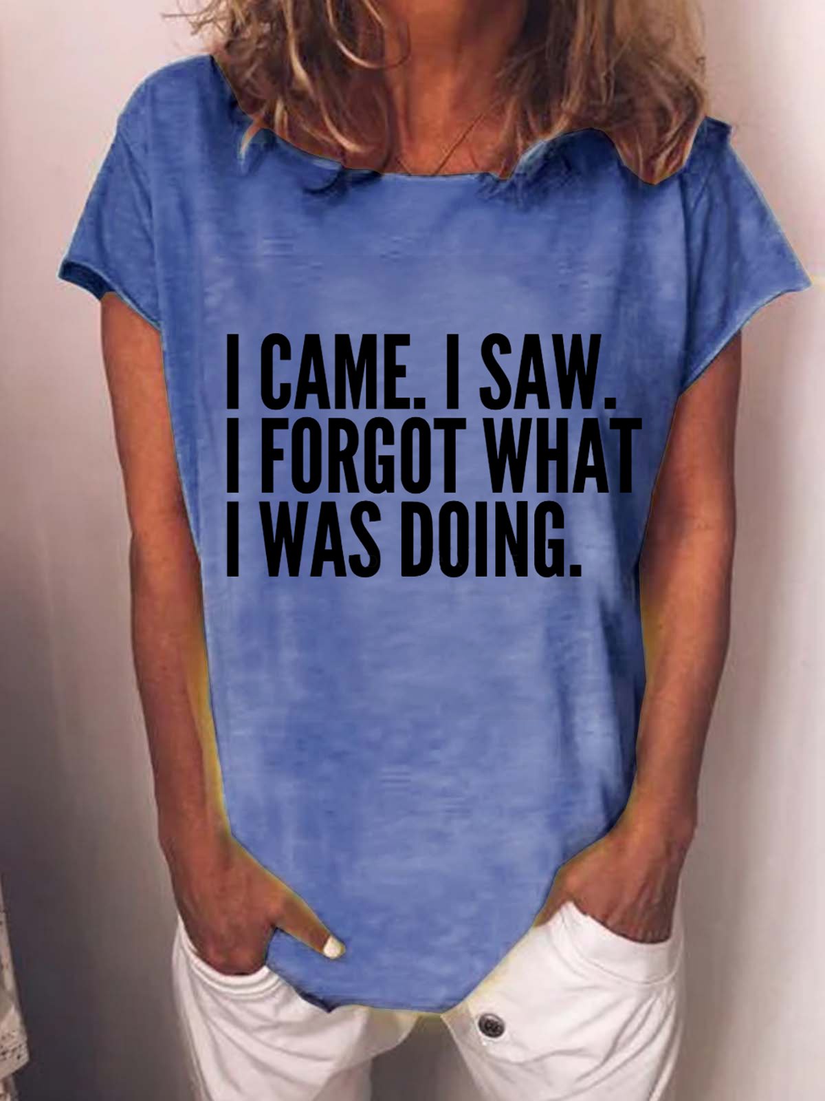 I Forgot What I Was Doing Funny Crew Neck T-Shirt