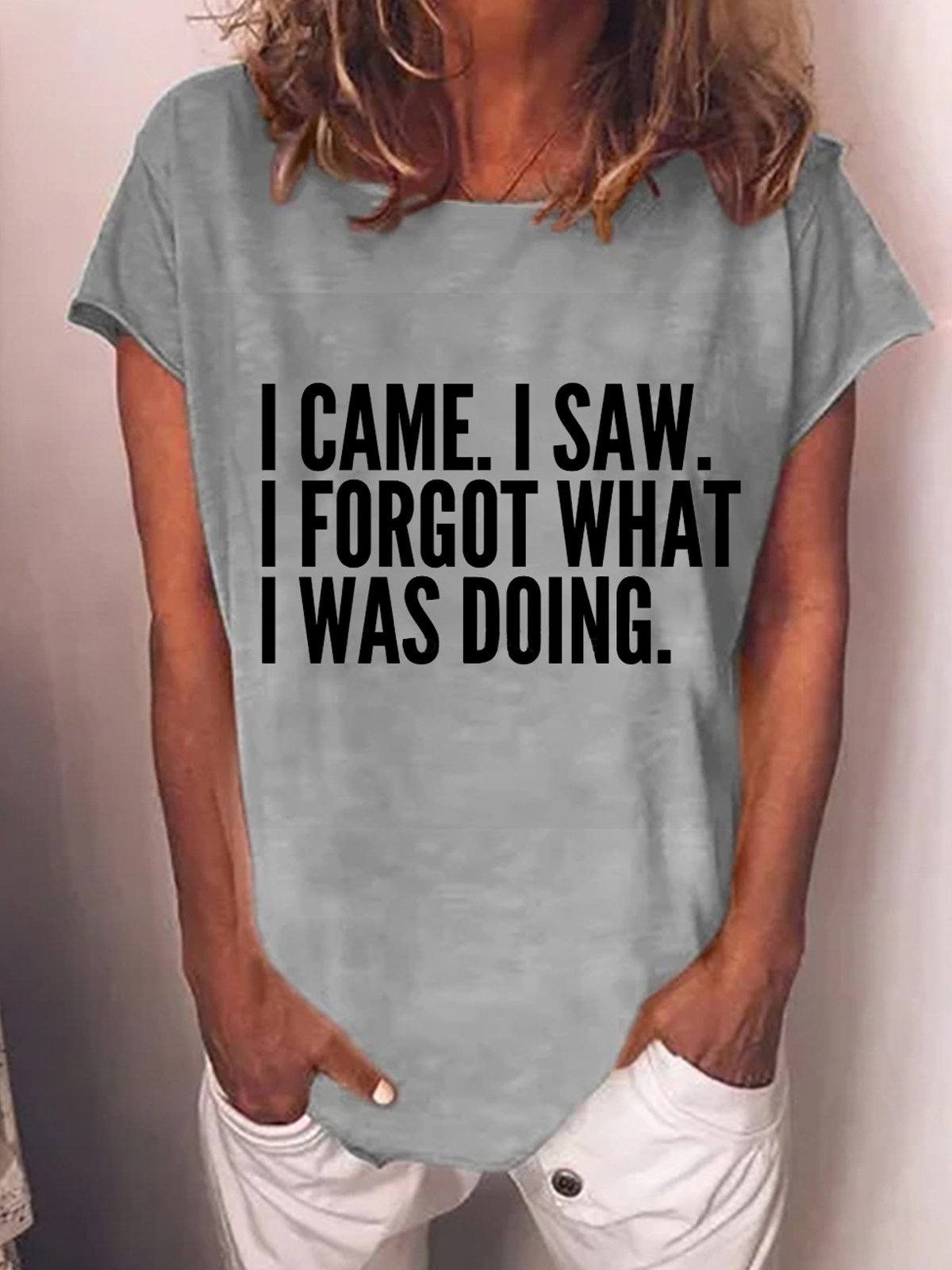 I Forgot What I Was Doing Funny Crew Neck T-Shirt