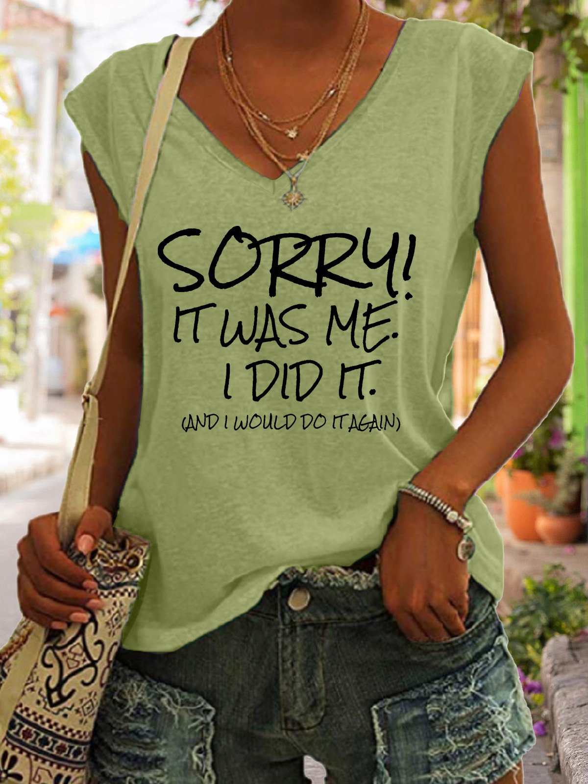 Funny Sorry It was Me I did it and I Would Do it Again Casual Cotton Blends Knit