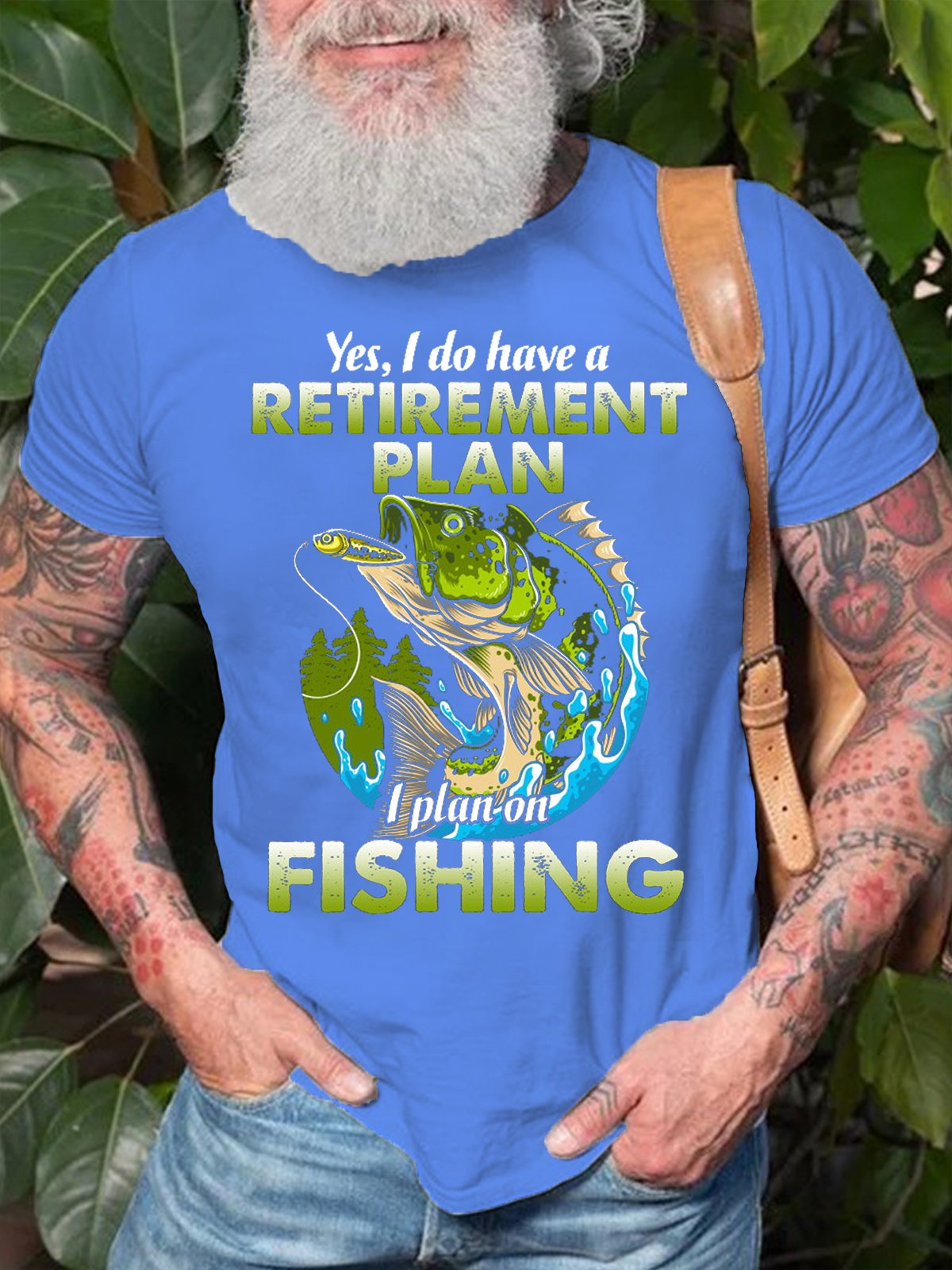 MENS FUNNY YES, I DO HAVE A RETIREMENT PLAN I PLAN ON FISHING T-SHIRT