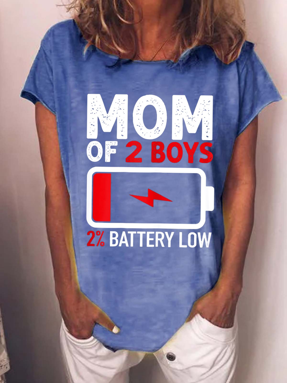 Funny Mom of 2 Boys Gift from Son Mothers Day Letter Sweet Short Sleeve T-Shirt