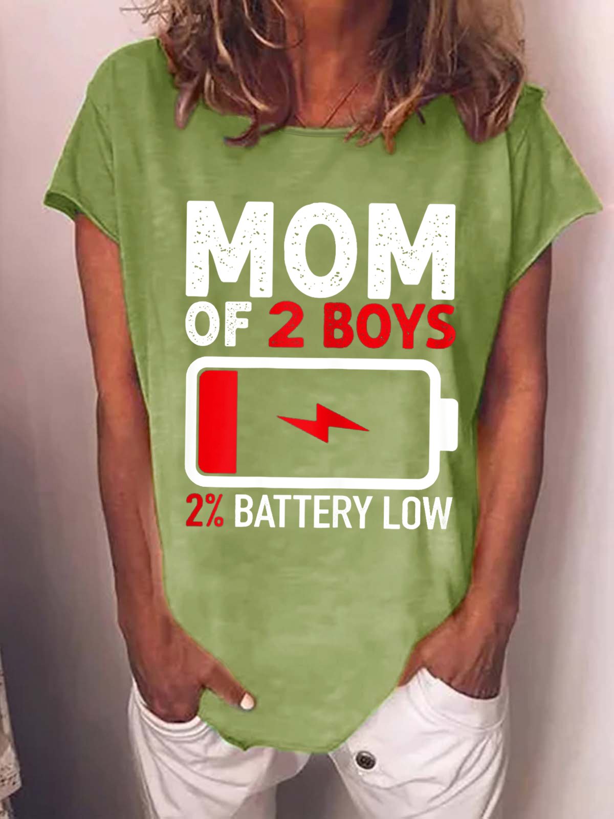 Funny Mom of 2 Boys Gift from Son Mothers Day Letter Sweet Short Sleeve T-Shirt