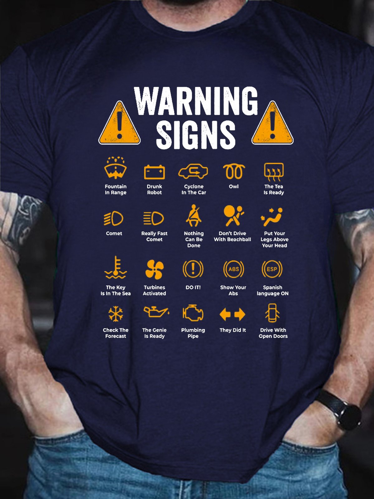 Funny Driving Warning Signs 101  Vintage Short Sleeve Short Sleeve T-Shirt