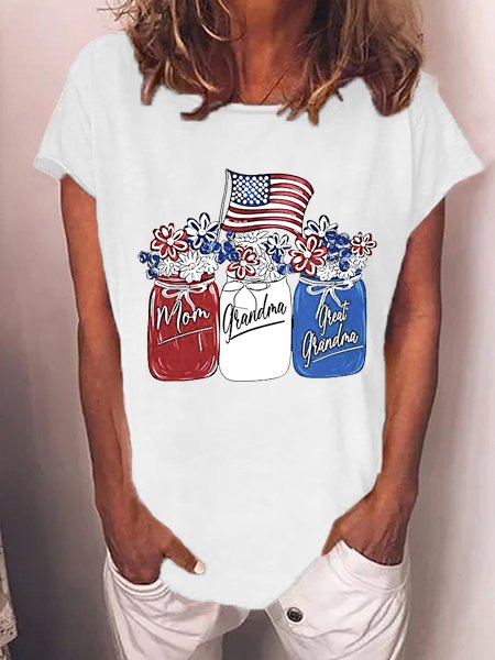 Mom Grandma Great-grandma Independence Day Bottles T-shirt