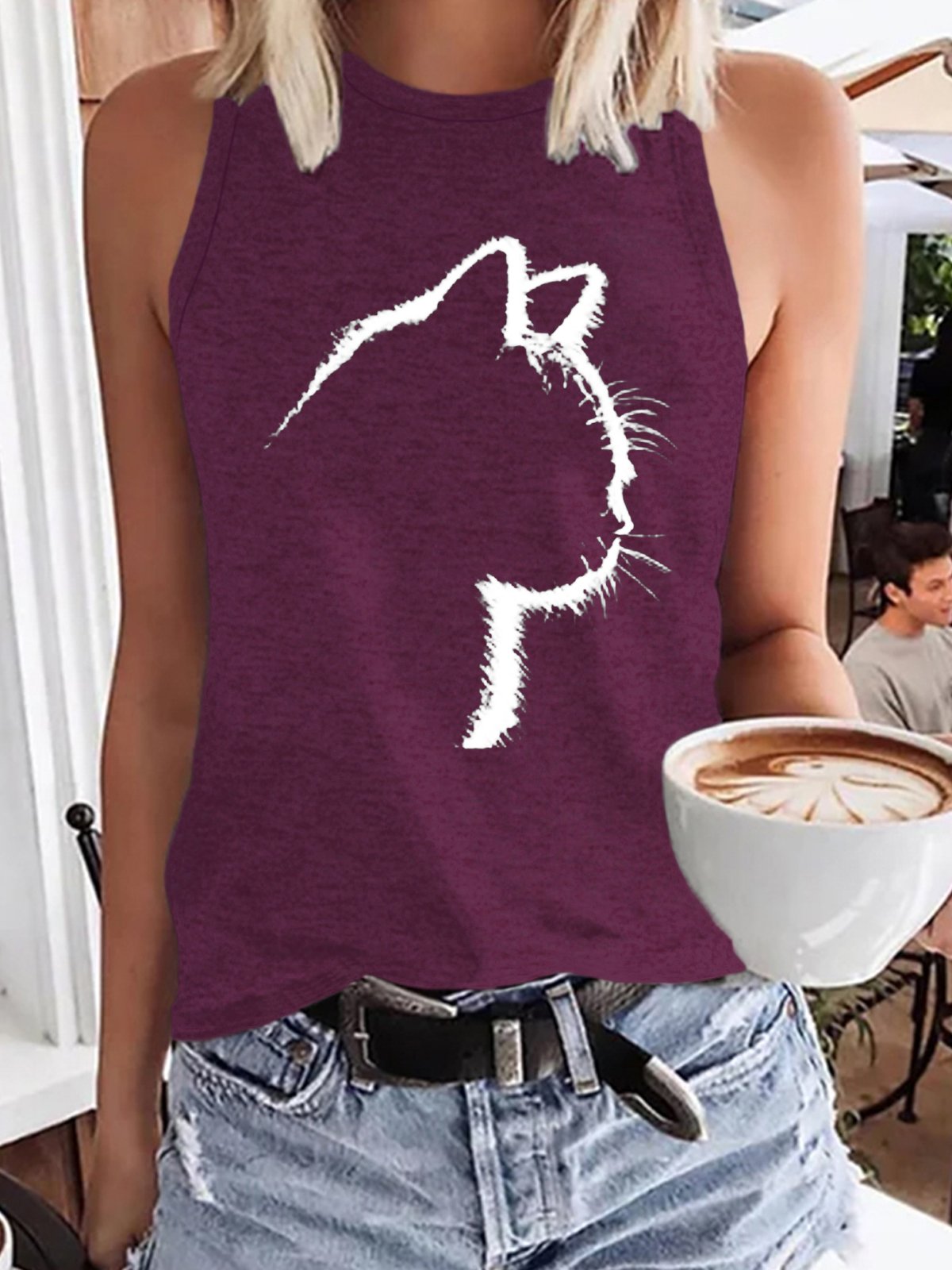 Women's Cute Cats Printed Casual Knit