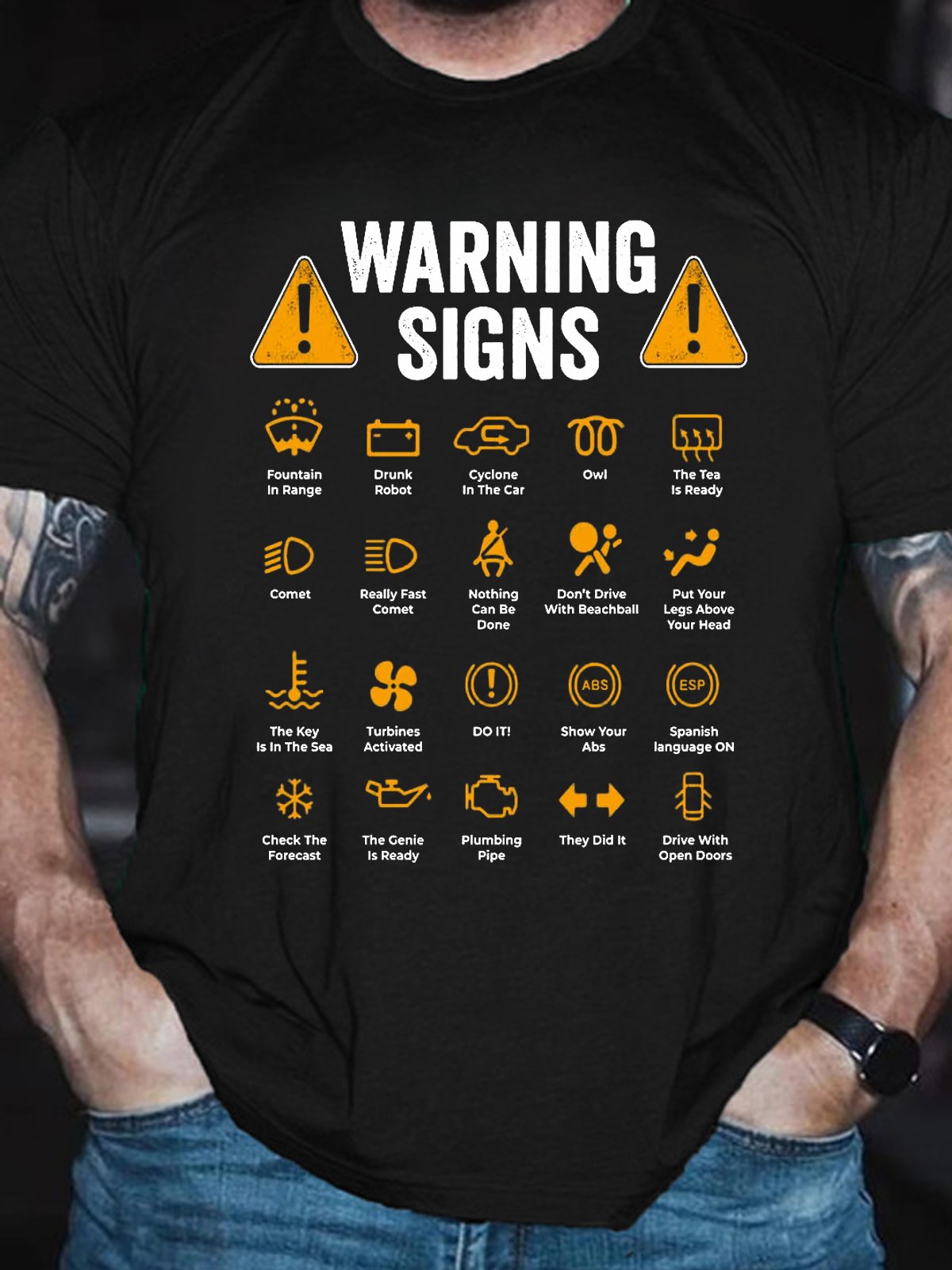 Funny Driving Warning Signs 101  Vintage Short Sleeve Short Sleeve T-Shirt