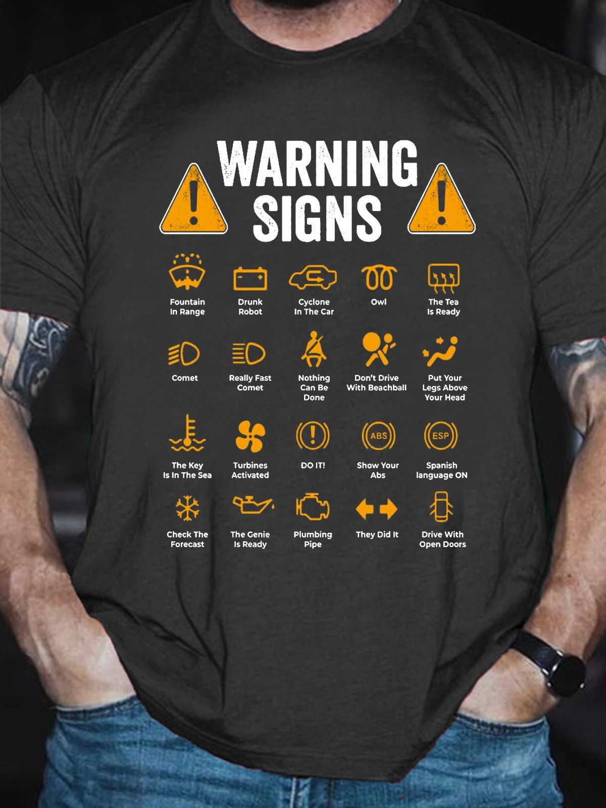 Funny Driving Warning Signs 101  Vintage Short Sleeve Short Sleeve T-Shirt