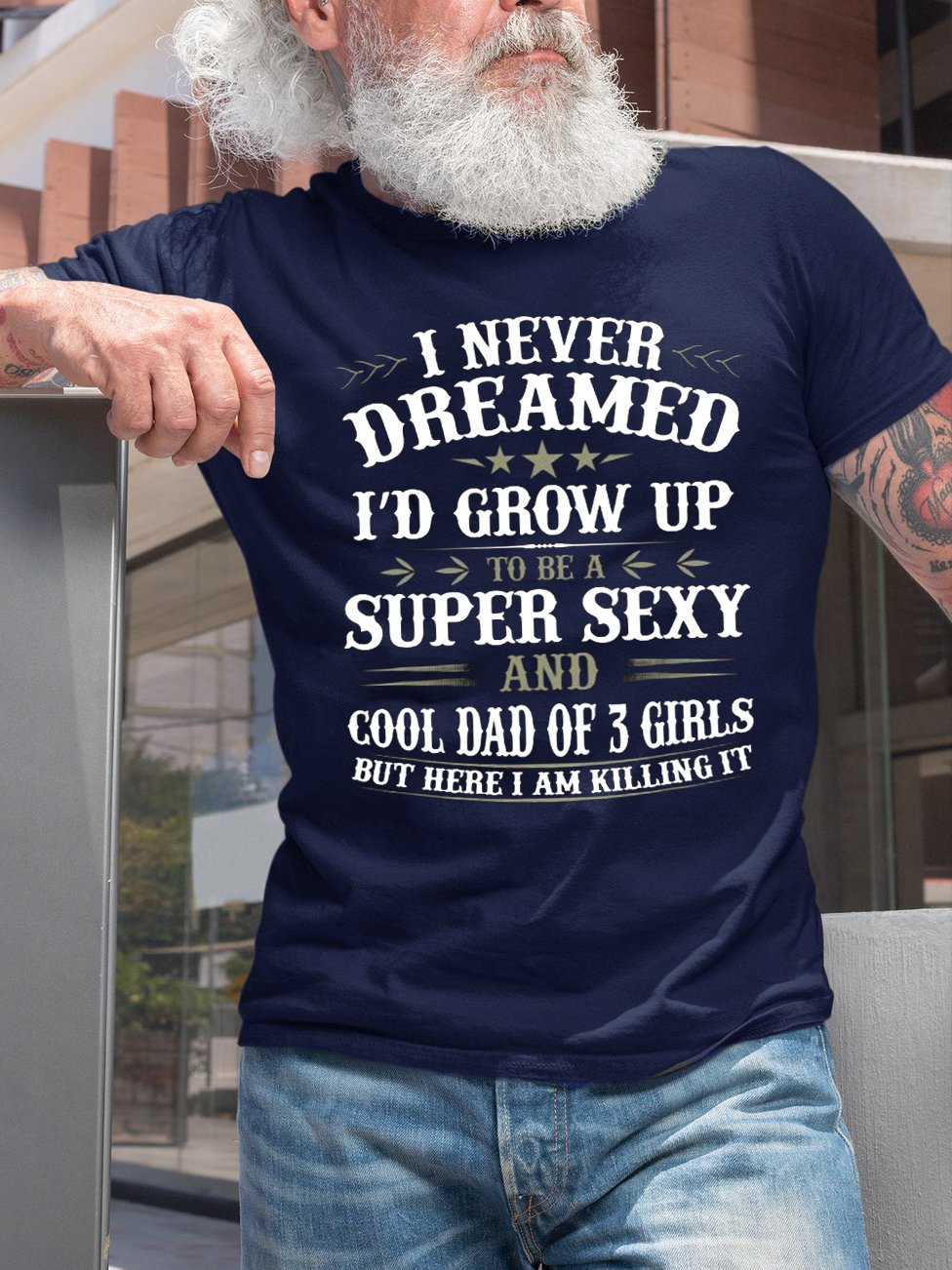 Father’s Day Gift Father Of 3 Girls Funny T-shirt