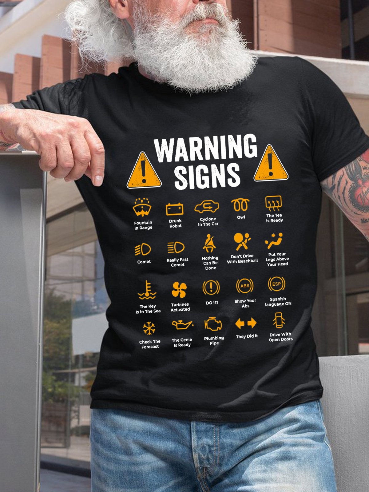 Funny Driving Warning Signs 101  Vintage Short Sleeve Short Sleeve T-Shirt