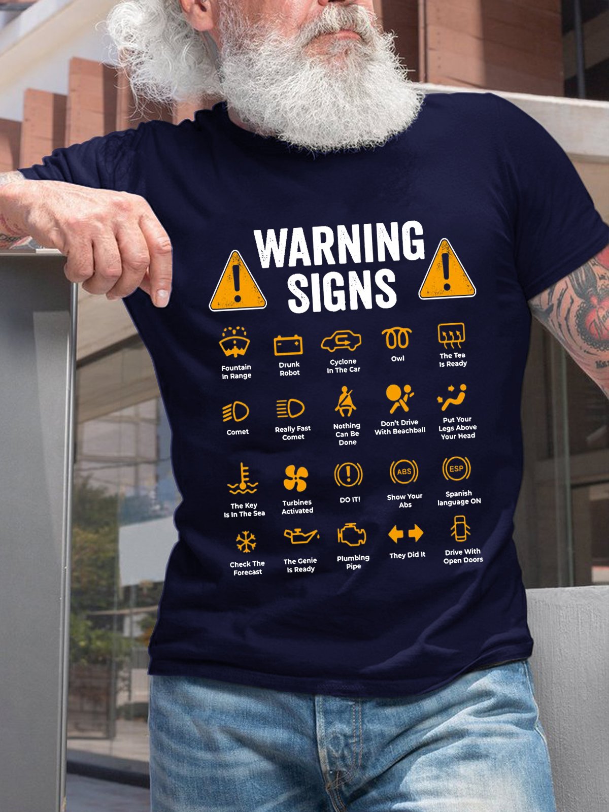 Funny Driving Warning Signs 101  Vintage Short Sleeve Short Sleeve T-Shirt