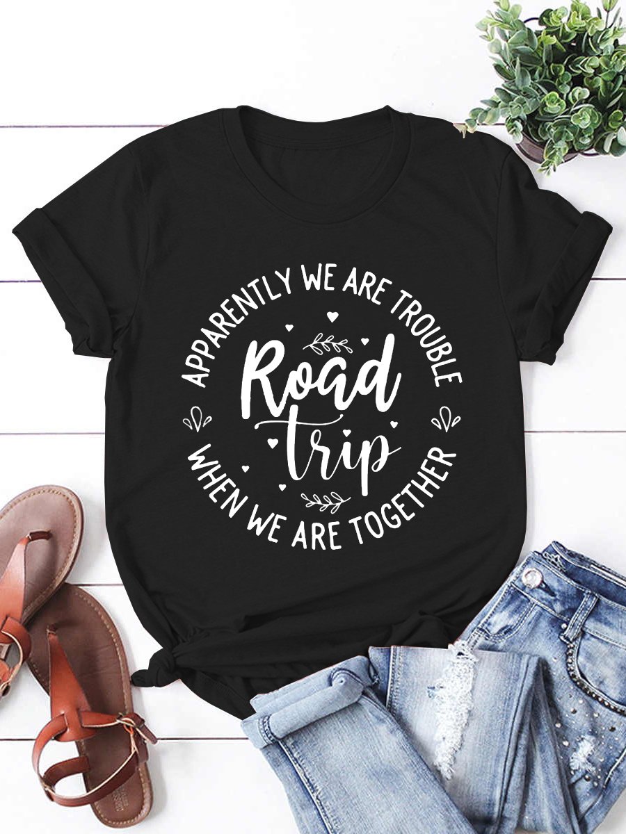 Funny Road Trip Friend Crew Neck T-shirt