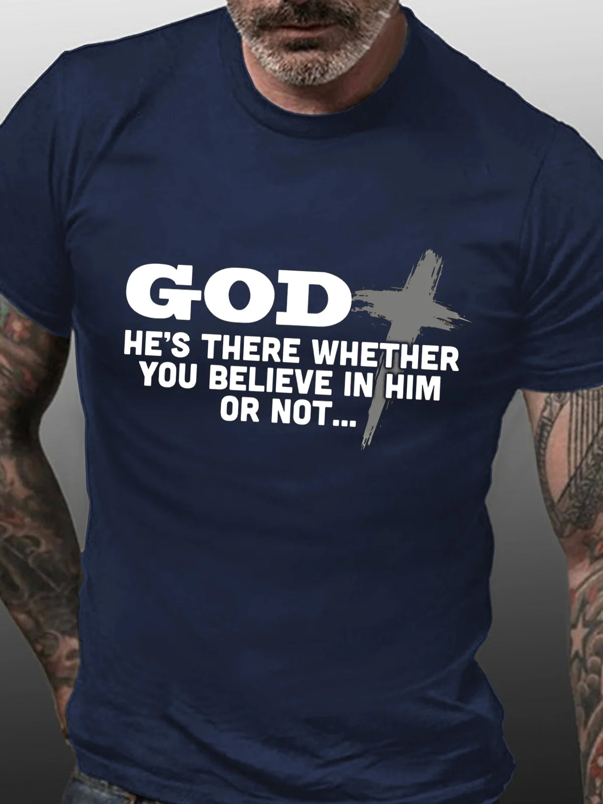 God Is Always There Crew Neck T-shirt